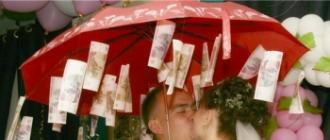 Bir düğün için şemsiye nasıl verilir: satın almadan teslimata Para şemsiyesi